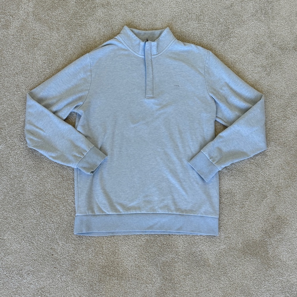 Travis Mathew Light Blue Medium Quarter Zip Sweater